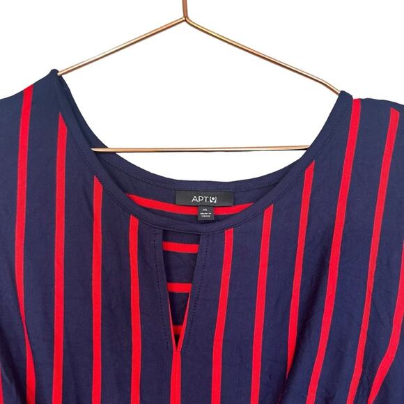 Apt. 9 Women's Blue red Striped twist front maxi dress size XL new with tag - Picture 2 of 6